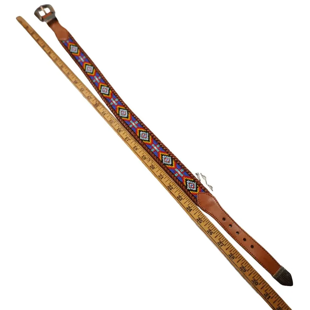 Vintage 1991 Eddie Bauer Native Art Beaded Belt